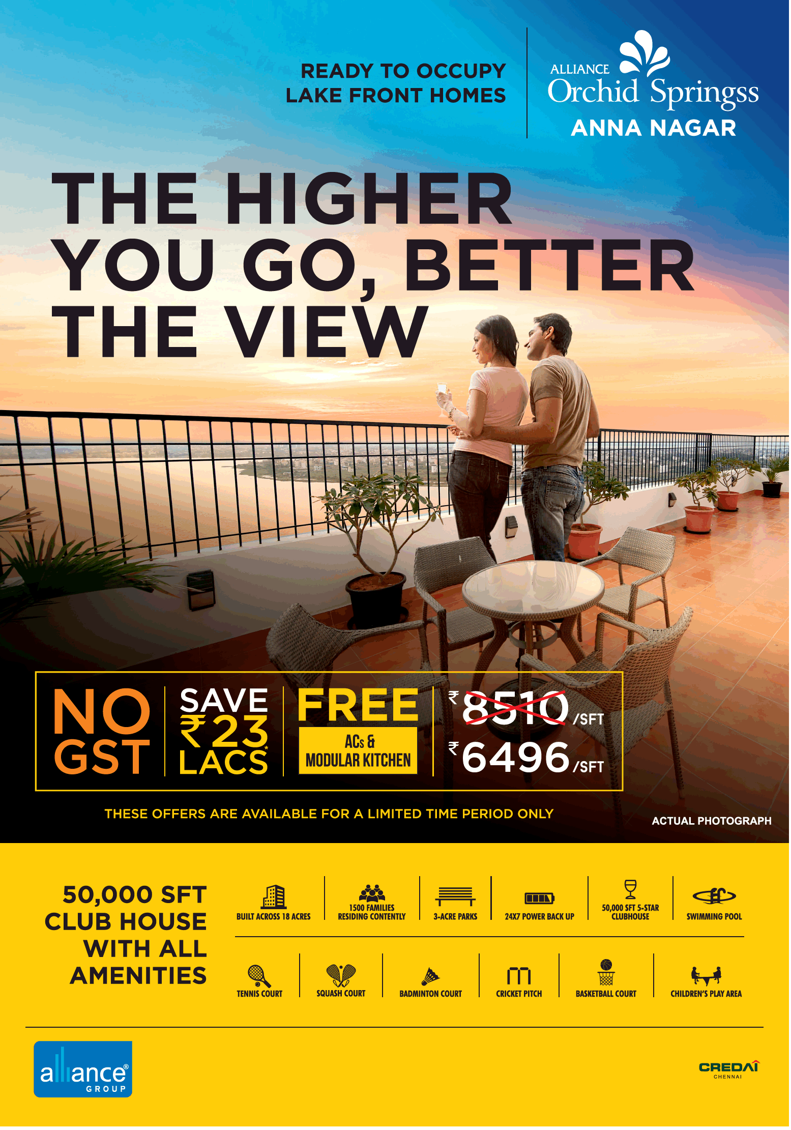 Pay No GST & Save upto Rs. 23 Lakhs at Alliance Orchid Springss in Chennai